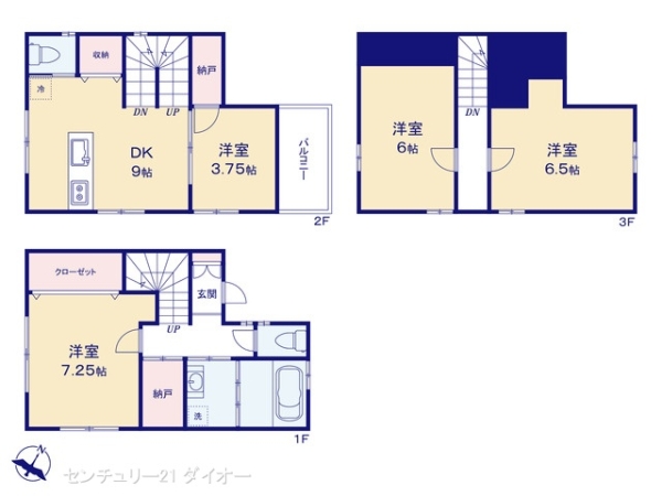葛飾区奥戸９丁目の中古一戸建の間取り画像