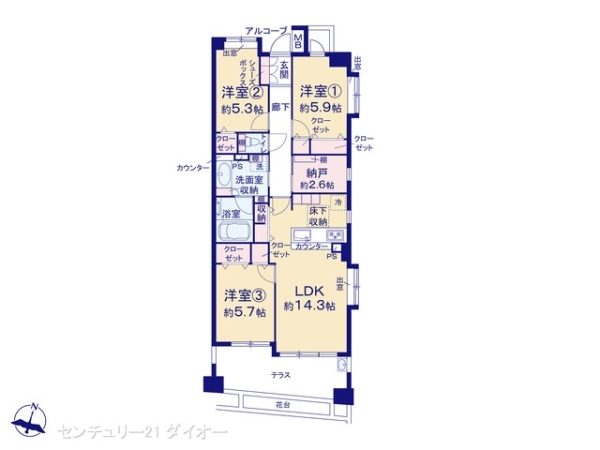 ヒルズ金町の間取り画像