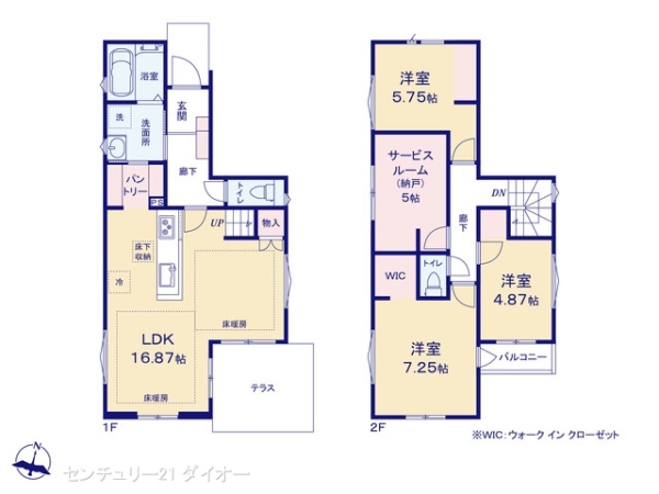 江戸川区上一色2丁目の新築一戸建の間取り画像