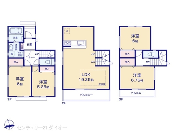 葛飾区東金町７丁目の新築一戸建の間取り画像