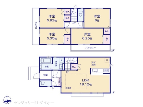葛飾区東金町７丁目の新築一戸建の間取り画像