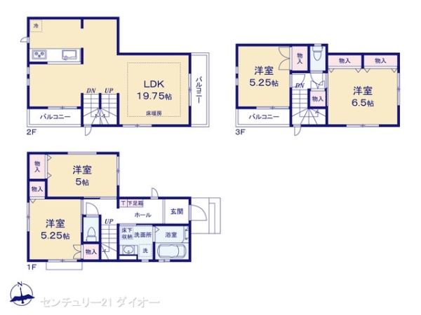 葛飾区東金町7丁目の新築一戸建の間取り画像