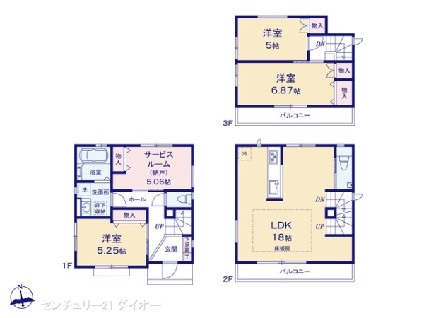 葛飾区東金町7丁目の新築一戸建の間取り画像
