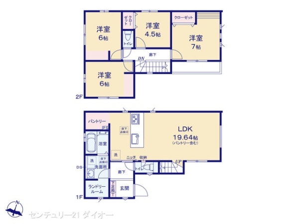 江戸川区東小岩３丁目の新築一戸建の間取り画像