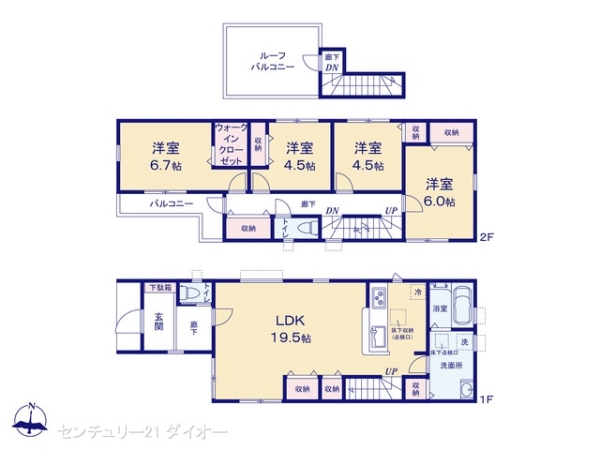 江戸川区春江町5丁目の新築一戸建の間取り画像