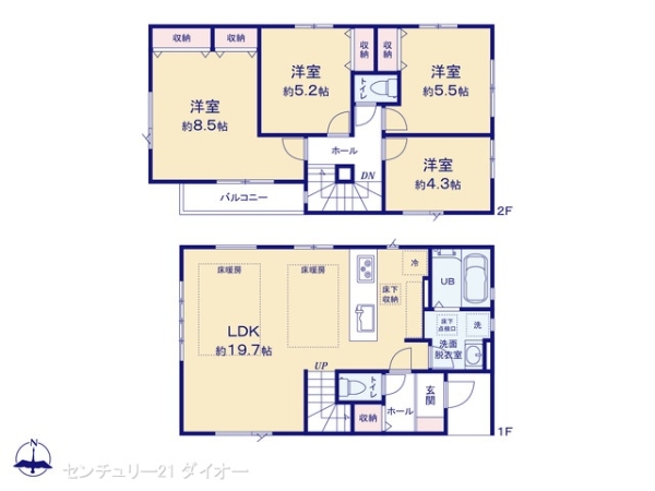 江戸川区大杉5丁目1号棟の間取り画像