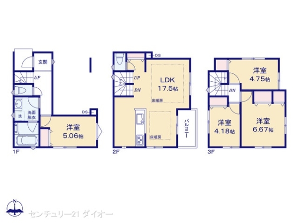 葛飾区立石8丁目の新築一戸建の間取り画像