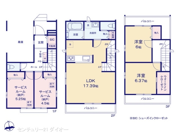 葛飾区南水元4丁目の新築一戸建の間取り画像