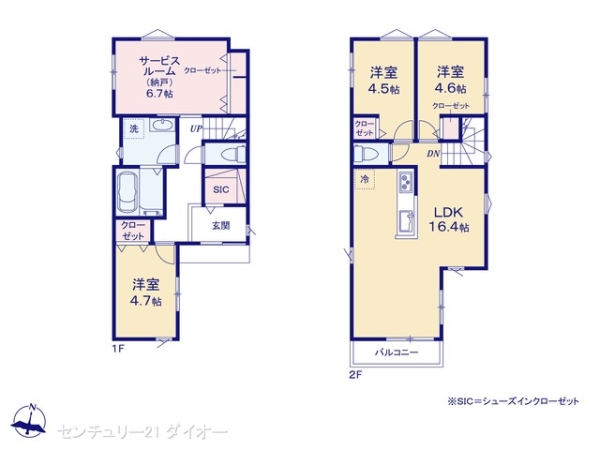 江戸川区北小岩７丁目の新築一戸建の間取り画像
