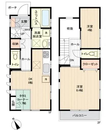 市川市真間4丁目の中古一戸建の間取り画像