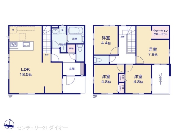 江戸川区大杉4丁目の新築一戸建の間取り画像