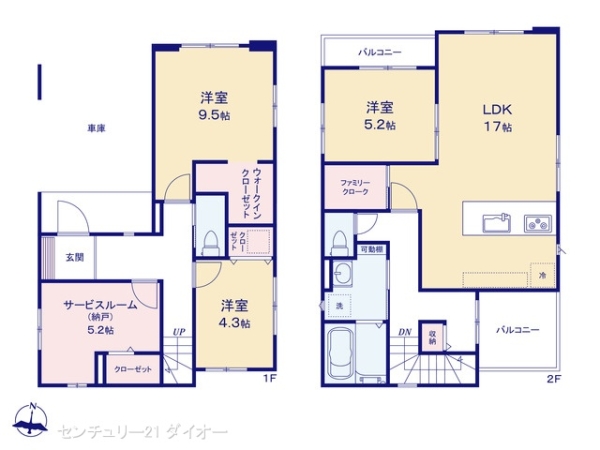 江戸川区大杉4丁目の新築一戸建の間取り画像