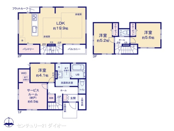 江戸川区北小岩4丁目の新築一戸建の間取り画像