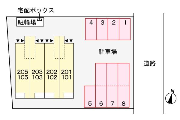 上益城郡益城町大字広崎のアパートの駐車場画像