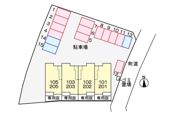 上益城郡益城町大字福富のアパートの駐車場画像