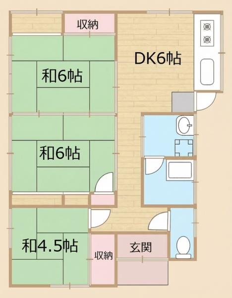 熊本市東区新生1丁目の貸家の間取り画像