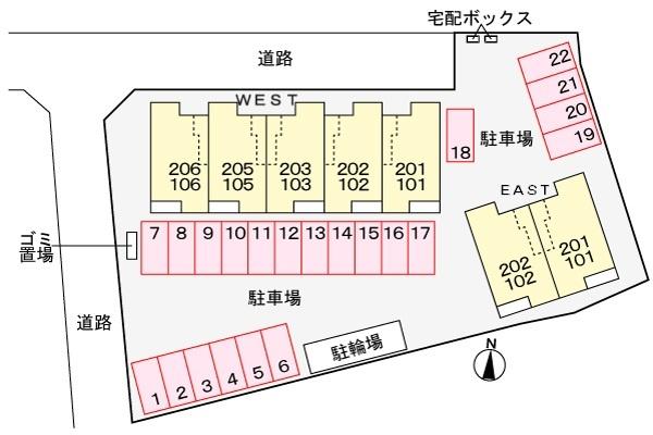 上益城郡益城町大字広崎のアパートの駐車場画像