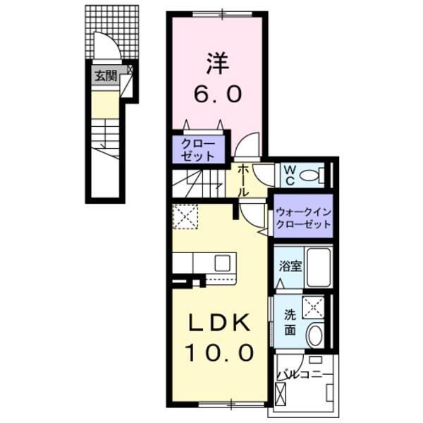 熊本市東区沼山津3丁目のアパートの間取り画像