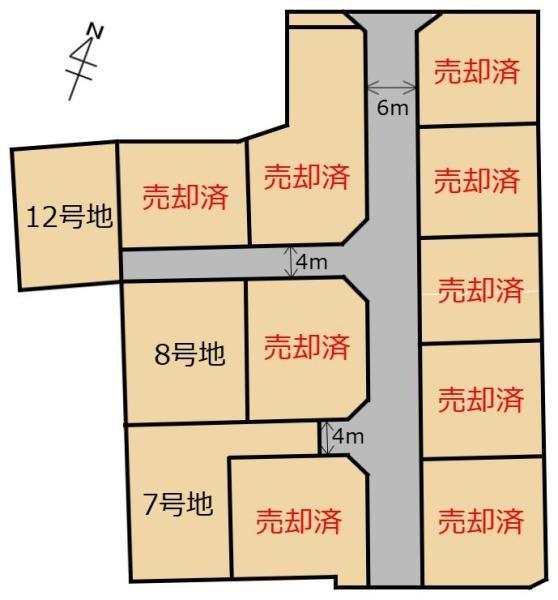 ホームランド広木町第二期分譲地の全体区画図画像