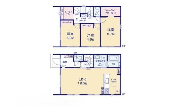 熊本市東区東野２丁目　1号棟の間取り画像