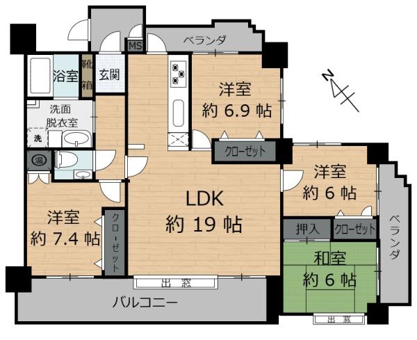 クレアドール神水シュペリの間取り画像