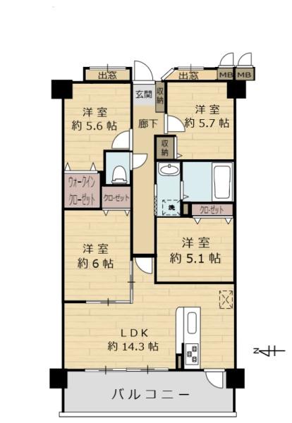 パークマンション水前寺公園の間取り画像