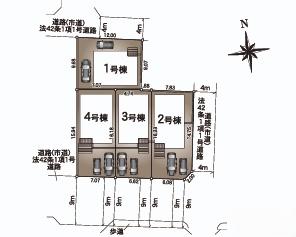 熊本市東区水源 第2 4号棟の区画図画像