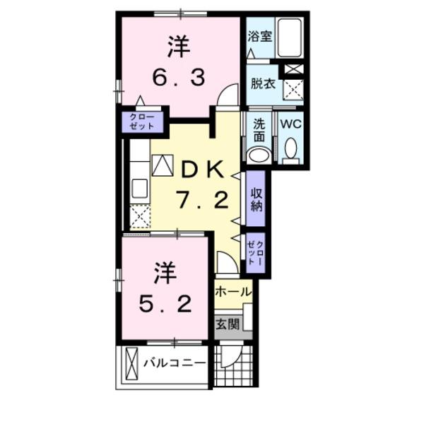 グローリー花立Ⅲの間取り画像