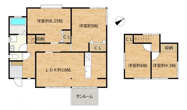 西彼杵郡長与町三根郷の中古一戸建の間取り画像