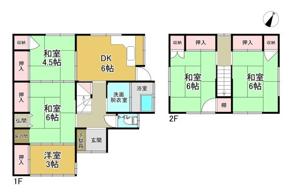 北浦町戸建ての間取り画像