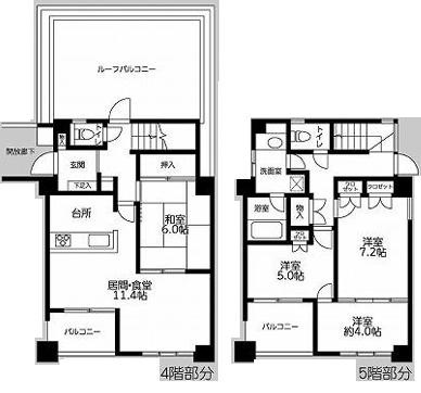 東急ドエル横浜ヒルサイドガーデン四番館の間取り画像