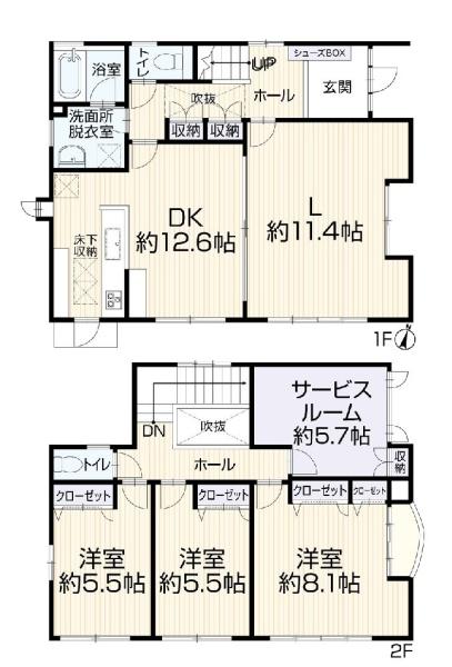 永田台中古戸建の間取り画像