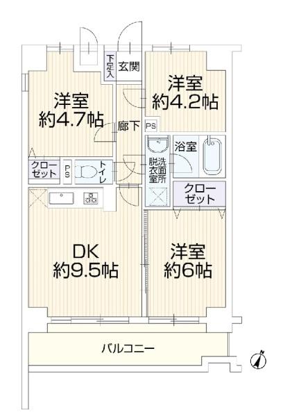 ライオンズマンション藤沢湘南台１番館の間取り画像