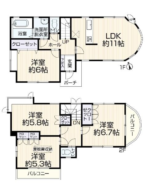 横浜市港南区笹下5丁目17ー22の間取り画像
