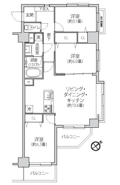 ライオンズガーデンヒルズ戸塚の間取り画像