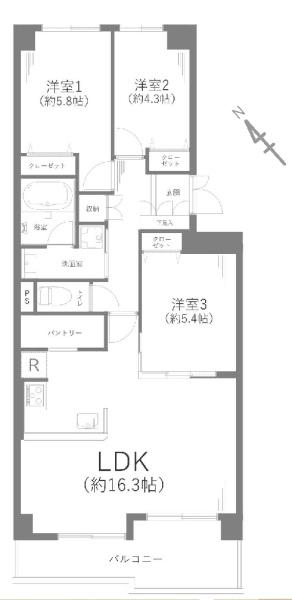 ヒルズ南戸塚プリメゾン一号棟の間取り画像