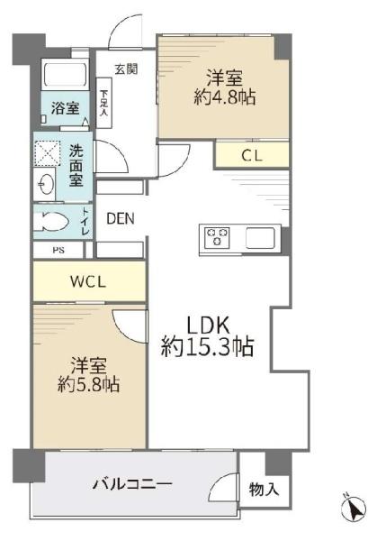 六会駅前高層住宅の間取り画像