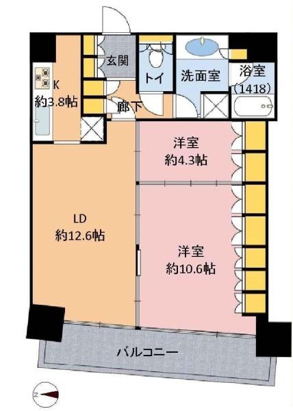 M.M.TOWERSFORESISR棟の間取り画像