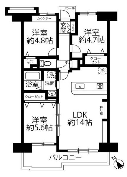 ダイアパレス湘南ライフタウンの間取り画像