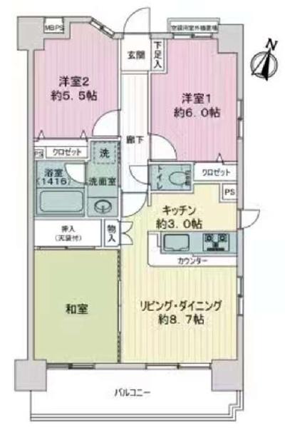 ライオンズプラザ吉野町駅前の間取り画像