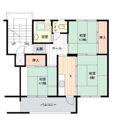 三枝木台団地8号棟の間取り画像