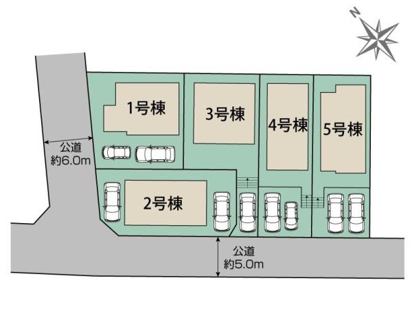 【新築】八王子市堀之内全５棟　４号棟の区画図画像