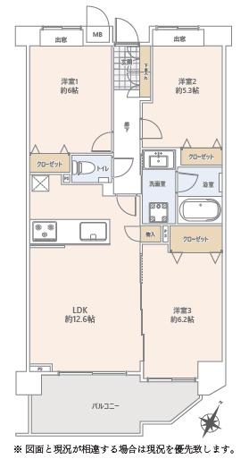 ドミナス多摩南大沢の間取り画像