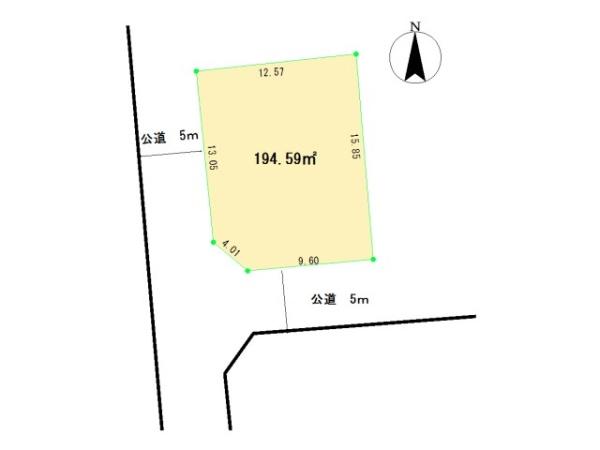 【売地】八王子市西寺方町建築条件なしの間取り画像