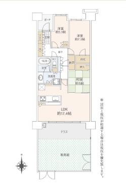 Brillia多摩ニュータウンE棟１階の間取り画像