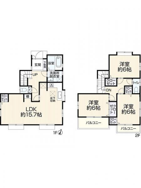 【中古住宅】八王子市北野町535-12の間取り画像