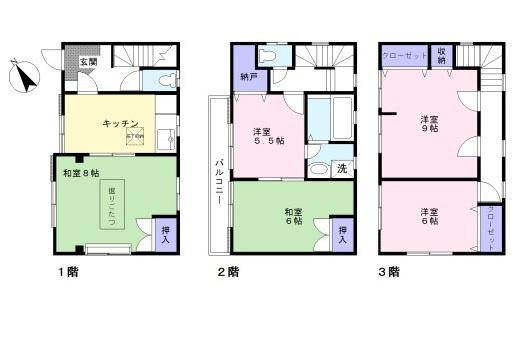 【中古住宅】座間市ひばりが丘1丁目の間取り画像
