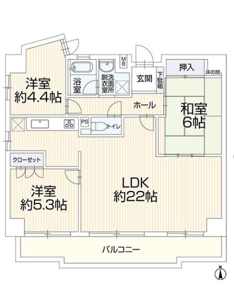 丸美ロイヤルマンション中柴の間取り画像