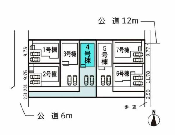 豊橋市東小鷹野4丁目57-2期　4号棟の区画図画像