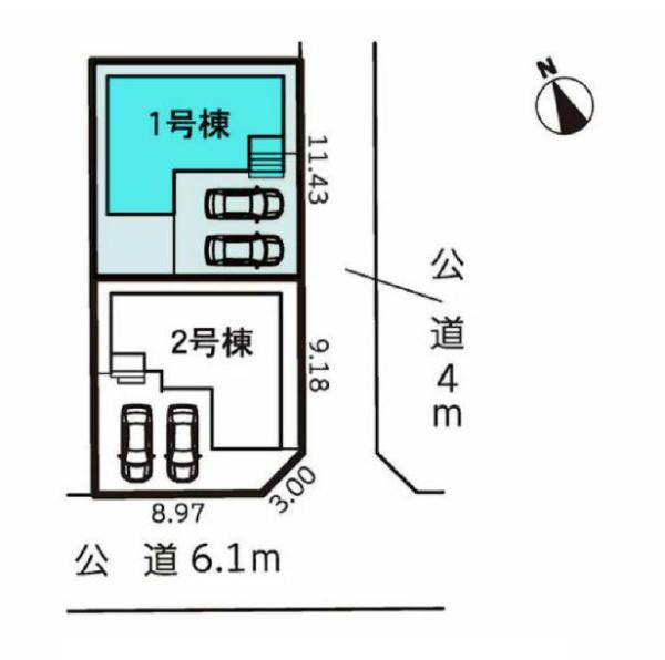 豊橋市牛川町58期　1号棟の区画図画像